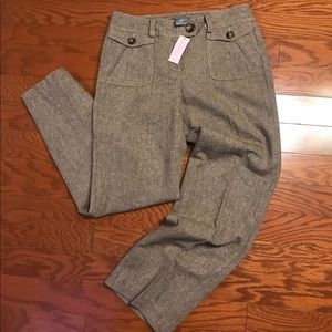 Ann Taylor 4P Tan Wool Blend Trouser Pants